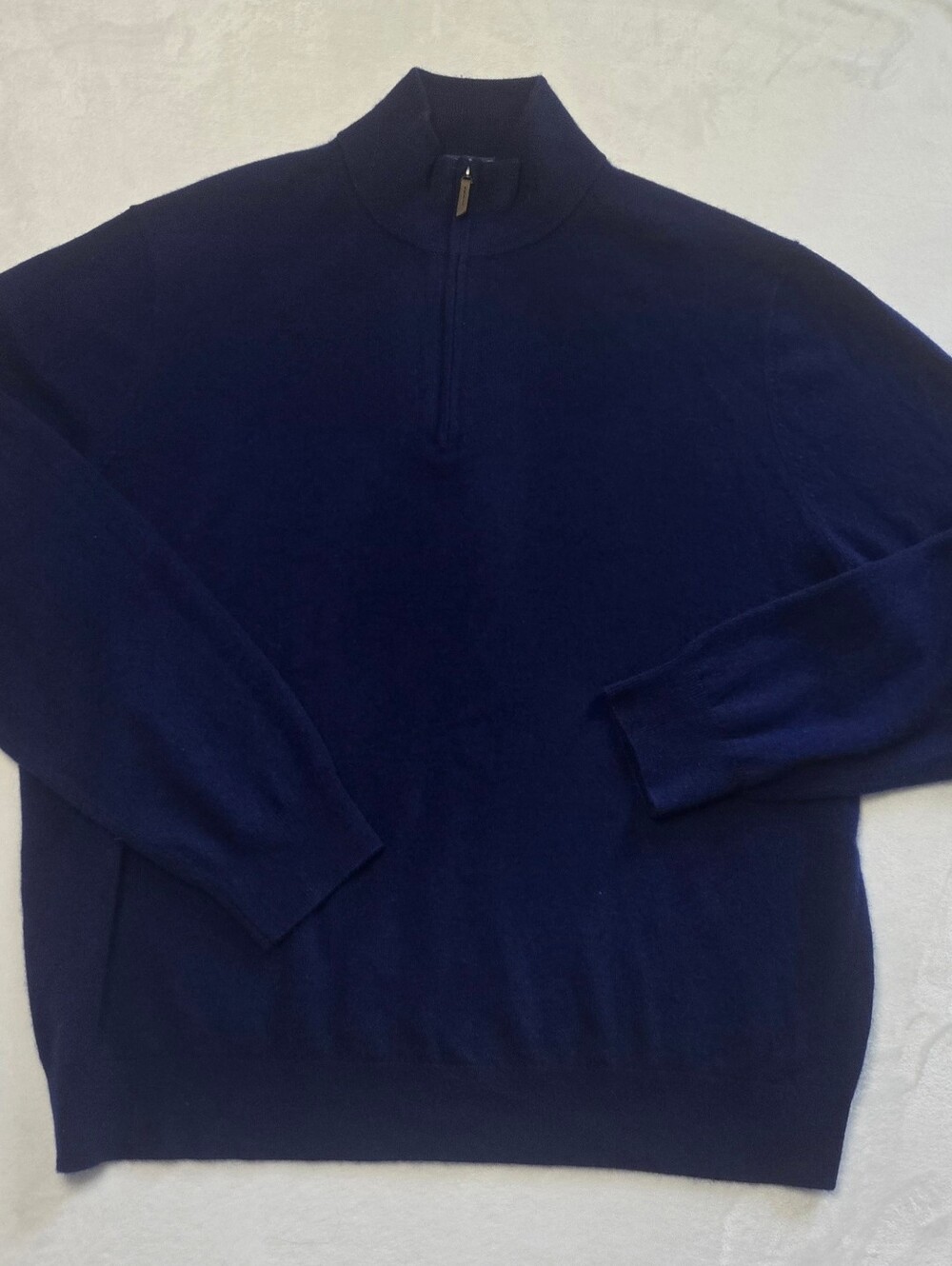 Biltmore Pure Cashmere Navy Quarter Zip Pullover Sweater XXL